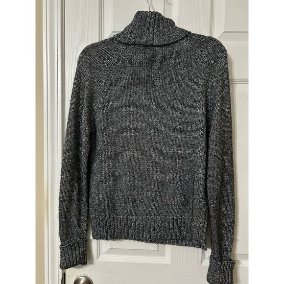 Anthropologie charcoal gray/black turltleneck sweater with a lot of sparkle, S - Picture 3 of 5